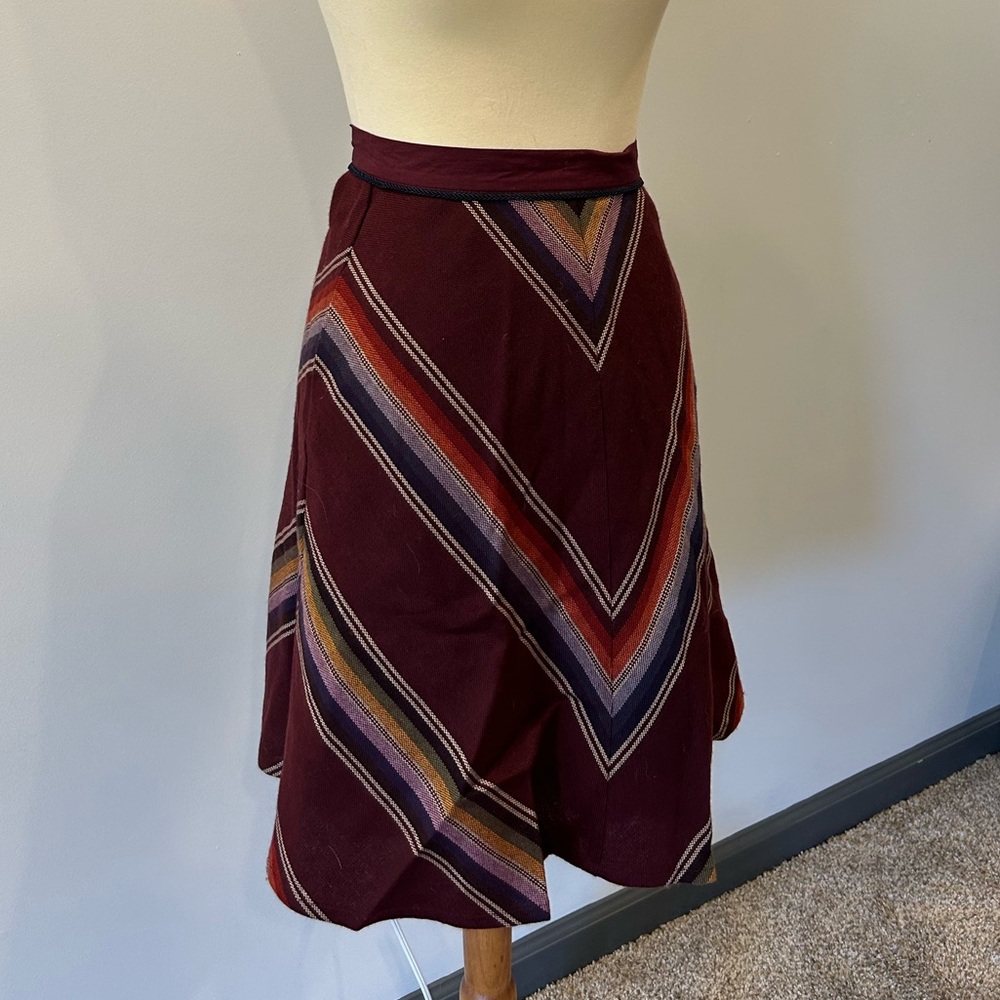 Anthropologie edme & esyllte pointedly skirt wool chevron stripe a-line